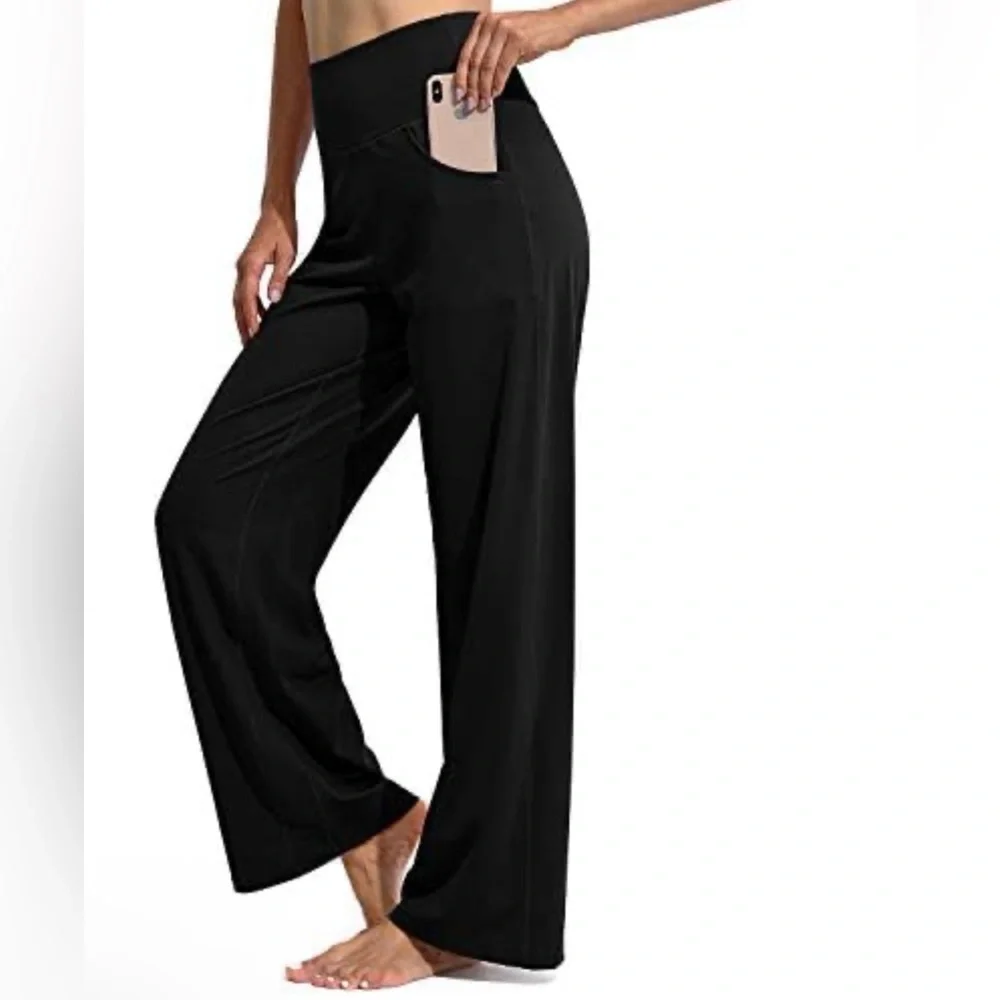 High-Waist Wide-Leg Pull-On Pants in Black Tall XXL 35”Inseam - Picture 2 of 13